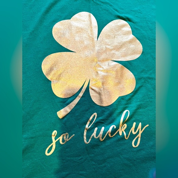 Tops - Saint Patrick’s Day Green and Gold Shamrock ☘️ Lucky T Shirt